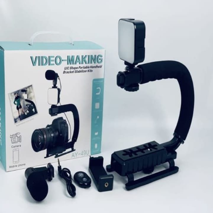 Video-Making Kit with Grip, LED Light & Mic