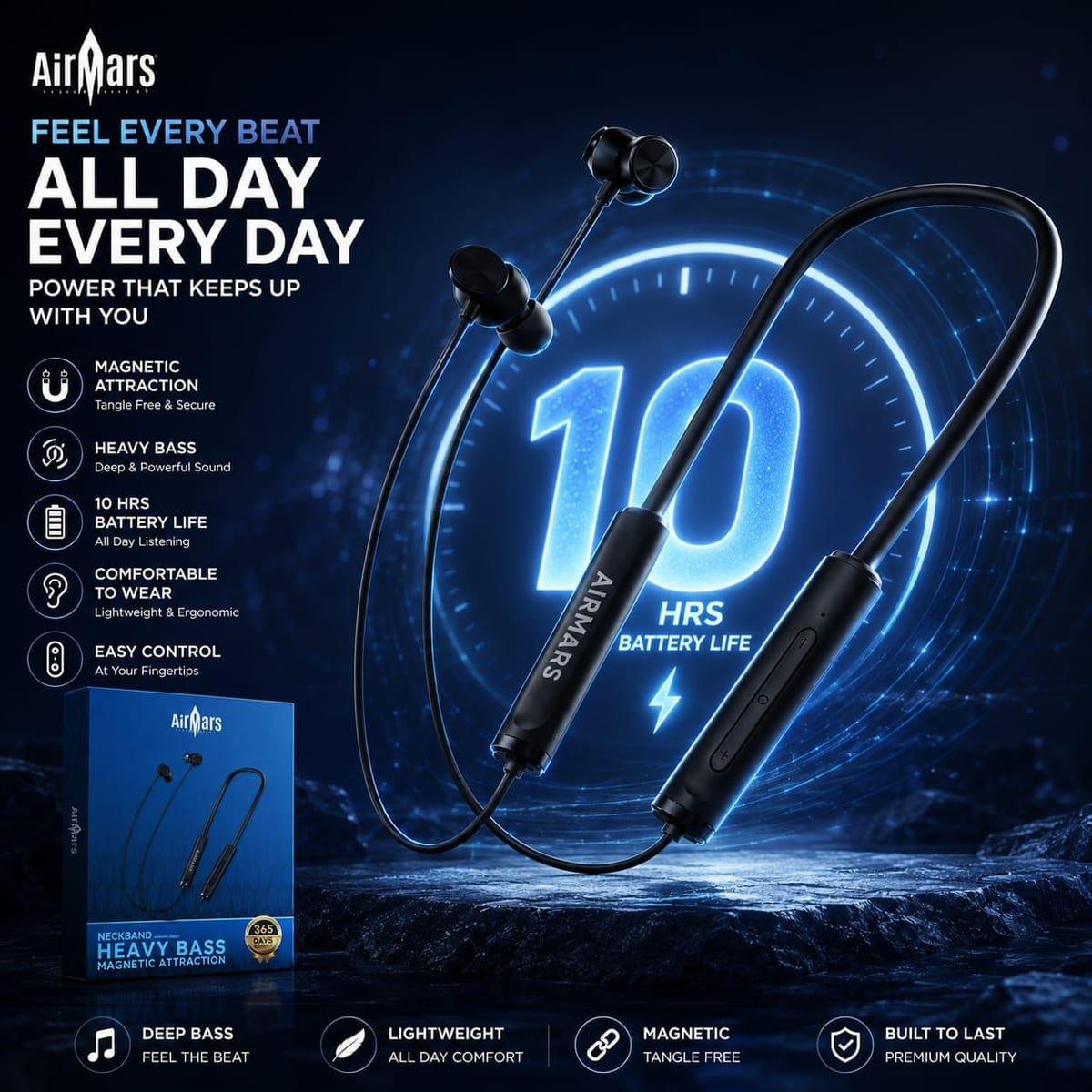 AirMars Magnetic Neckband Earphones