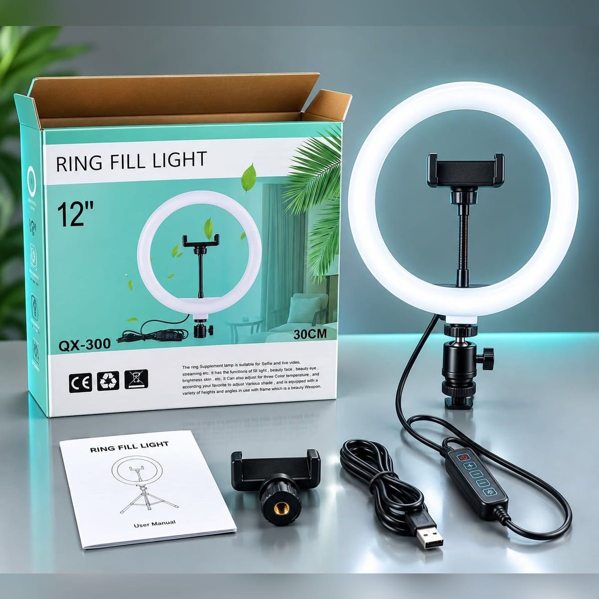 12-inch Ring Fill Light with Phone Holder